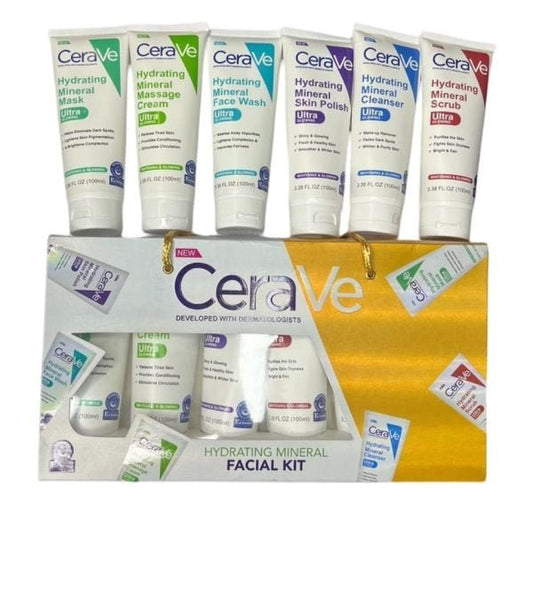 CeraVe Hydrating Mineral Facial Kit — 6 in 1 Complete Skincare Set - Areeza Production